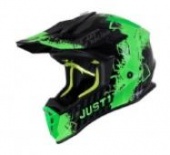 Шлем кроссовый JUST1 J38 Mask Hi-Vis зеленый/серый/черный, L