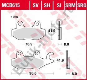 Тормозные колодки TRW MCB615SI