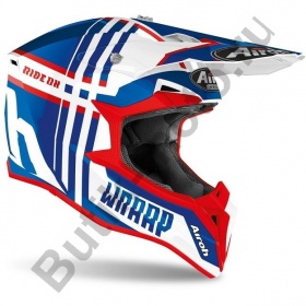 Кроссовый шлем Airoh Wraap красно-синий S