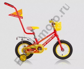 Детский велосипед FORWARD METEOR12алюмин.(12" 1ск) с ручкой красный