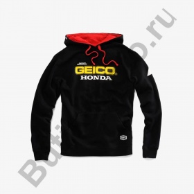 Кофта с капюшоном “BASE” Geico/Honda/100% Black MD