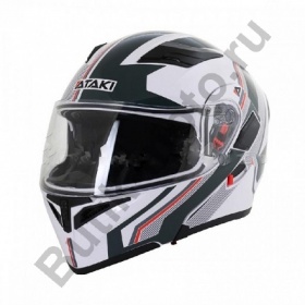 Шлем (модуляр + очки) Ataki JK902 Shape белый/серый глянцевый, S