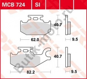 Тормозные колодки TRW MCB724SI