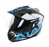Шлем мотард ATAKI JK802 Rampage серый/синий глянцевый, XL