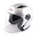 Шлем (открытый со стеклом) + очки Ataki JK526 Solid (серебристый глянцевый, S)