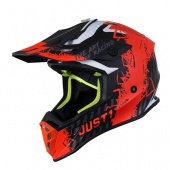 Шлем кроссовый JUST1 J38 Mask Hi-Vis оранжевый/серый/черный матовый, L