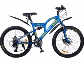 Двухподвесный велосипед Racer 24-208 disk синий