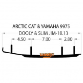 Коньки для лыж снегохода Arctic Cat Bearcat/CFR/Crossfire/F1000/F5/F570/F6/F8/Firecat/Jaguar Z1/M6/M7/M8/Panther/Sabercat/TZ1/XF/Z/Z1/ZR 2002-2014 WEARBAR DOOLY DA4-9975