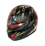 Шлем детский (интеграл) SAFEBET HF-909 черный-серебристый-красный  E07 S