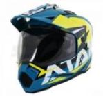 Шлем (мотард) Ataki JK802 Rampage синий/Hi-Vis желтый глянцевый, S