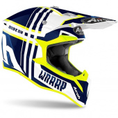 Кроссовый шлем Airoh Wraap бело - синий 2XL