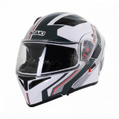 Шлем (модуляр + очки) Ataki JK902 Shape белый/серый глянцевый, S