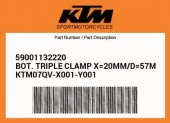 Траверса оригинальная нижняя с осью мотоцикла KTM SUPERMOTO/EXC/MXC/SX/SUPER COMPETITION/SXC 125/200/250/300/380/400/520/540/620/625 (2001-2005) X=20MM/D=57M 59001132220