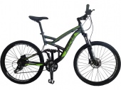 Двухподвесный велосипед Racer 26-231 disk серо-зеленый