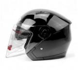 Шлем (открытый со стеклом) + очки Ataki JK526 Solid черный глянцевый, S