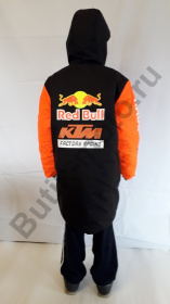 Плащ детский утепленный KTM Red Bull черный/оранжевый Y-XL