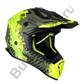 Шлем кроссовый JUST1 J38 Mask Hi-Vis желтый/черный/хаки матовый, S