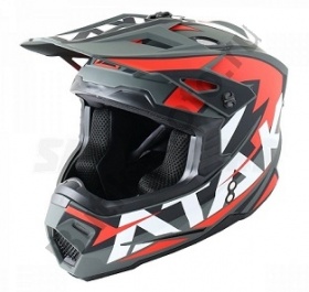 Шлем кроссовый Ataki JK801 Rampage красный/серый матовый, S