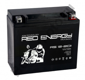 Аккумулятор Red Energy RE 12-201 12V/18Ah (YTX20L-BS, YTX20HL-BS, YB16L-B, YB18L-A)