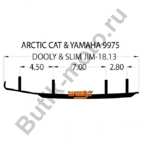 Коньки для лыж снегохода Arctic Cat Bearcat/CFR/Crossfire/F1000/F5/F570/F6/F8/Firecat/Jaguar Z1/M6/M7/M8/Panther/Sabercat/TZ1/XF/Z/Z1/ZR 2002-2014 WEARBAR DOOLY DA4-9975