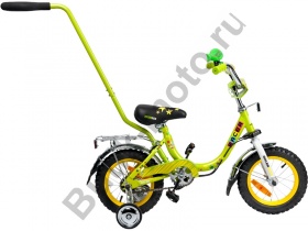 Детский велосипед Racer 903-12 с ручкой зеленый 