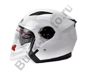 Шлем открытый со стеклом + очки Ataki JK526 Solid белый глянцевый, S