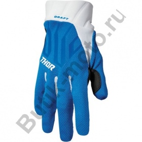 Перчатки для мотокросса Thor Draft S22 бело - синие M