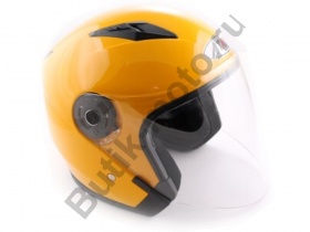Шлем (открытый со стеклом) Ataki OF512 Solid желтый глянец S