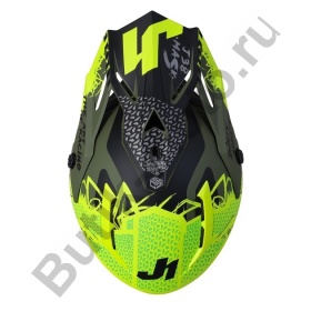 Шлем кроссовый JUST1 J38 Mask (Hi-Vis желтый/черный/хаки матовый, XL