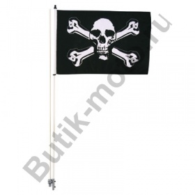 Флаг с флагштоком квадроцикла, черный / череп 6" Tusk 1170860001