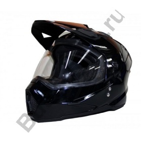 Шлем мотард ATAKI JK802 Solid черный глянцевый, S