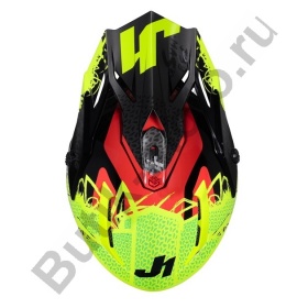 Шлем кроссовый JUST1 J38 Mask Hi-Vis желтый/красный/черный, M