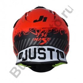 Шлем кроссовый JUST1 J38 Mask Hi-Vis оранжевый/серый/черный матовый, L