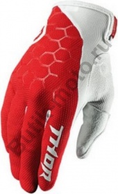 Перчатки для мотокросса Thor S7 Draft красно-белые XS