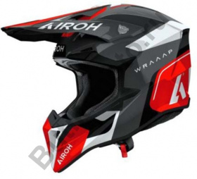 Кроссовый шлем Airoh Wraaap Conquer Red Gloss XL