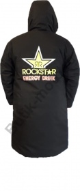 Плащ утепленный Rockstar Energy с капюшоном черный L 